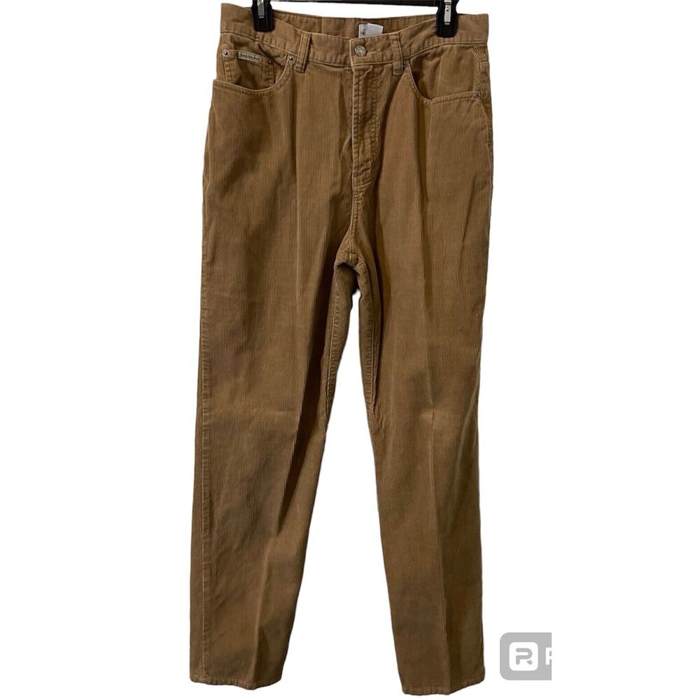 Calvin Klein Women’s Corduroy Pants Trousers Size 12 Bootcut Brown Tan